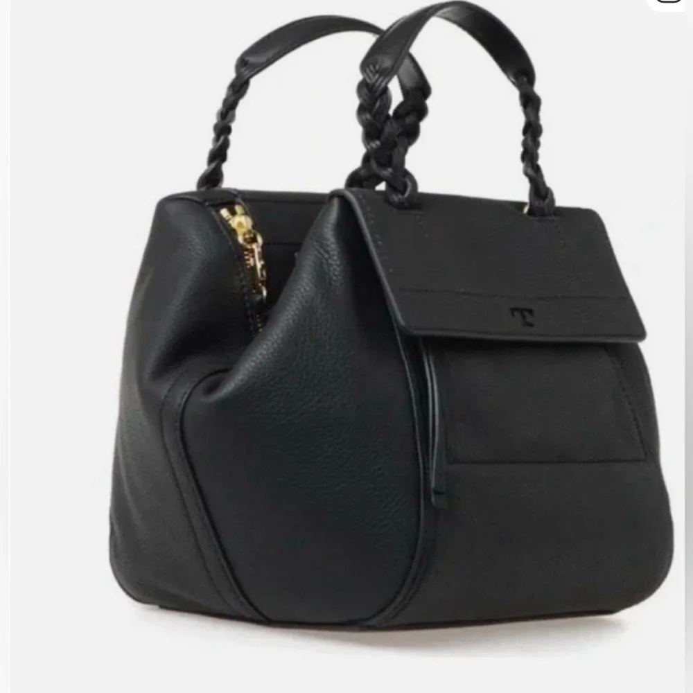 Tory Burch leather Bag | half moon braided strap cross body